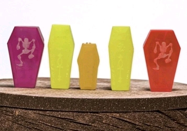 Vintage Coffin Skeleton Candy Containers Toy Lot