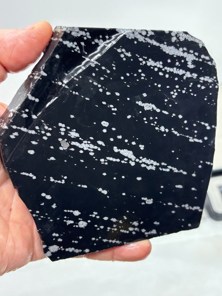 Large Snowflake Obsidian Slab Lapidary Cabbing Knapping Combo ship avail