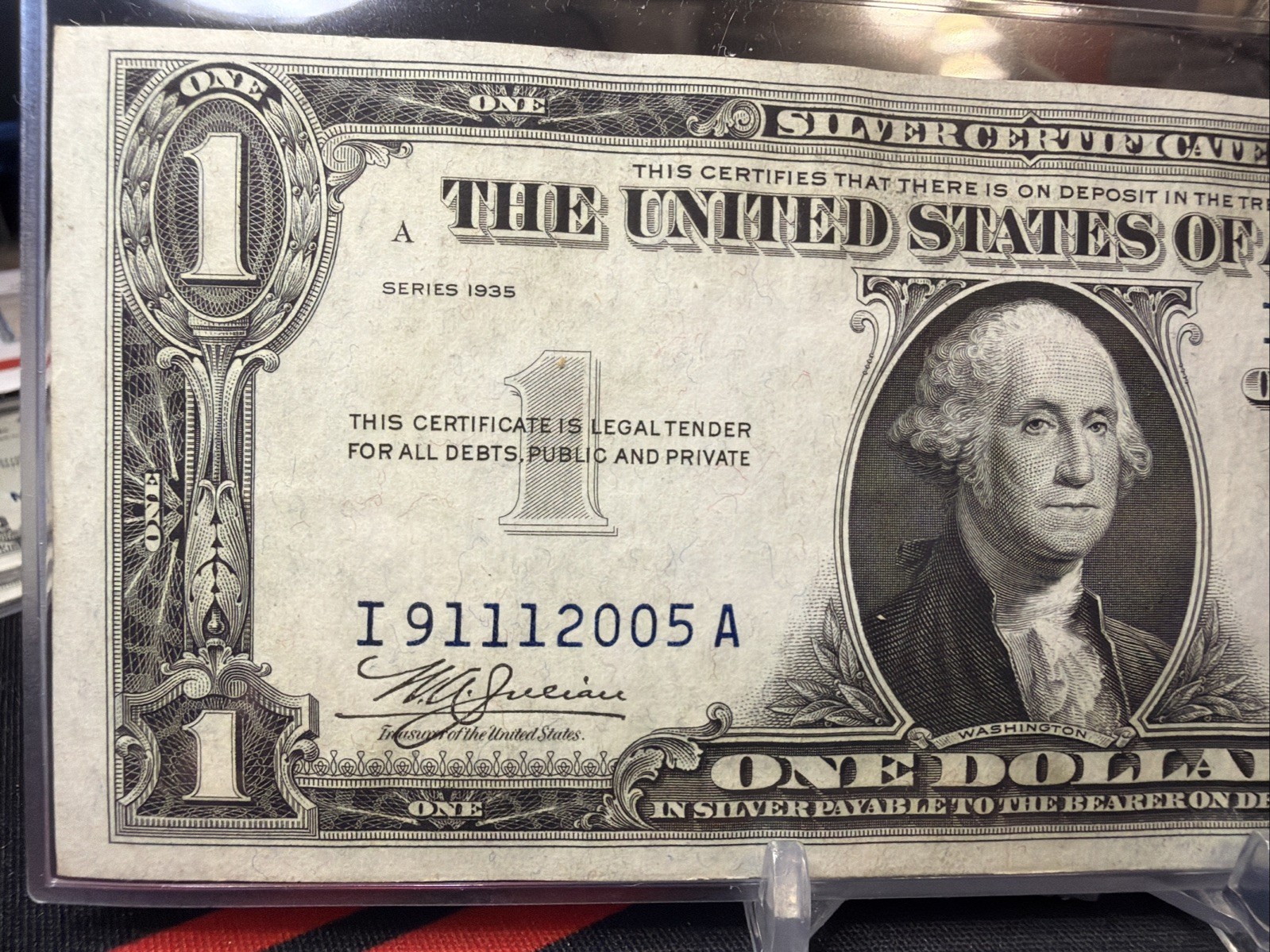 😁 1935 $1 SILVER CERTIFICATE "DOUBLE DATE". I /A BLOCK RUN ( AU+++)