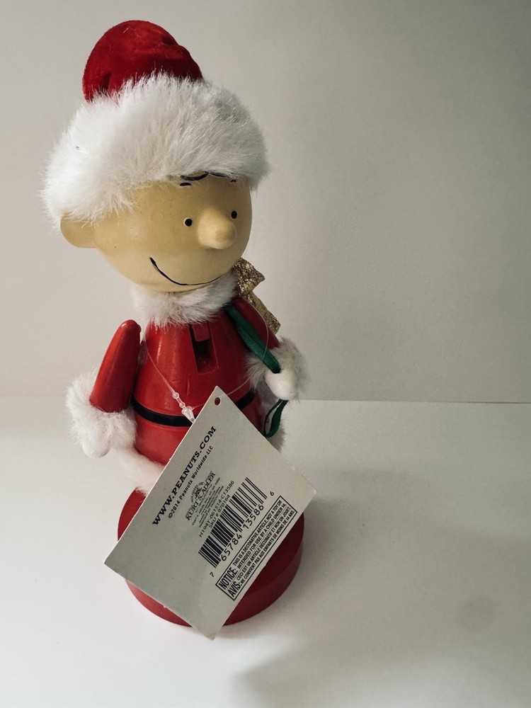 Peanuts Charlie Brown 2016 Santa Christmas Decorative Nutcracker 10” NWT
