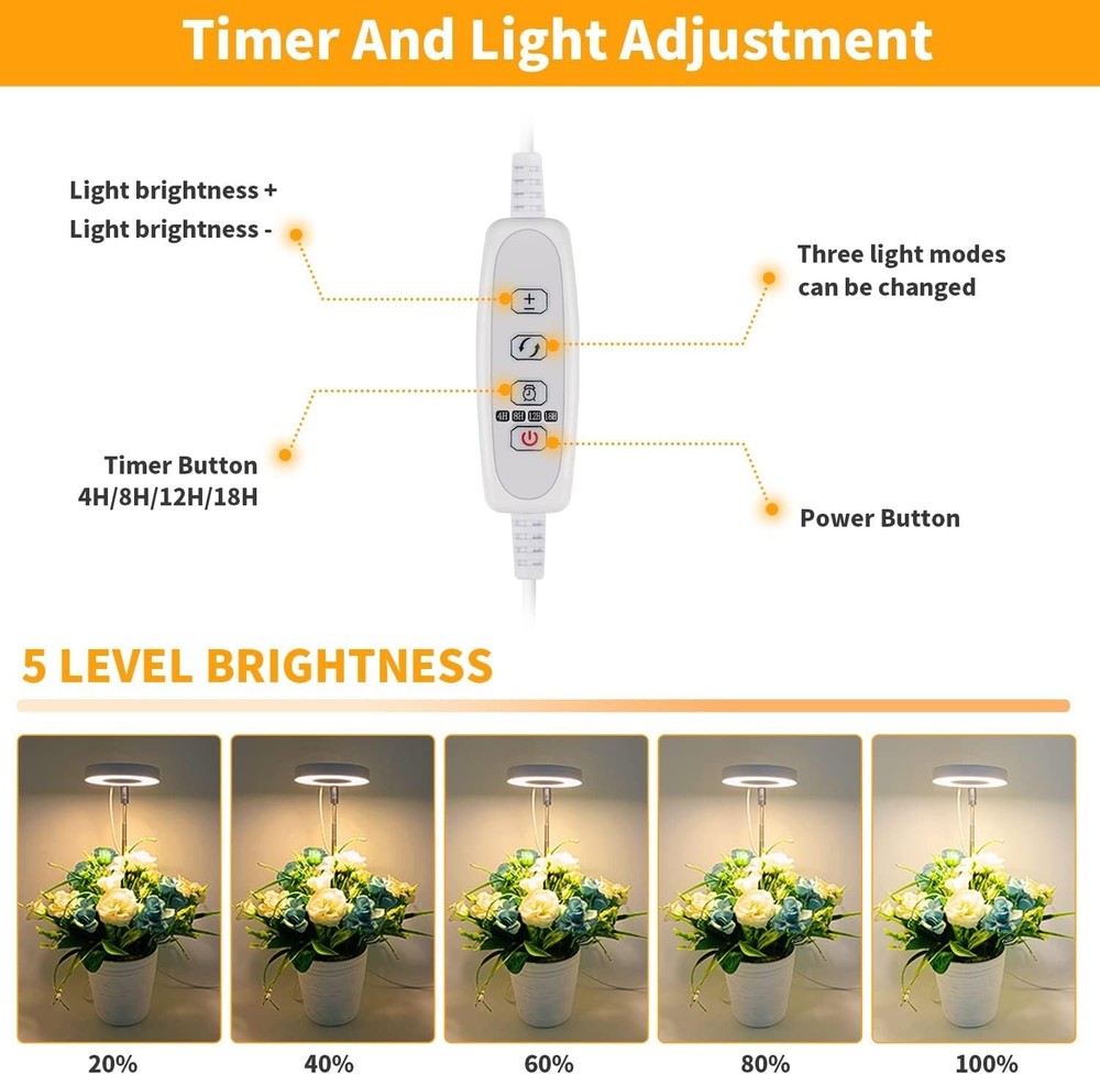 Compact LED Grow Light for Mini Plants - Adjustable Height & Easy Installation