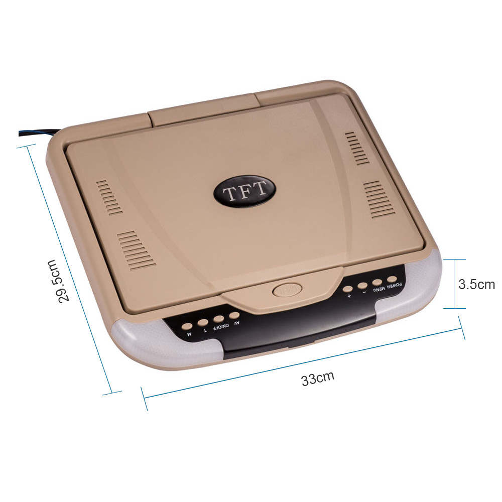 13inch Car Roof Monitor LCD TFT Overhead Flip Down Car Ceiling Screen Beige US