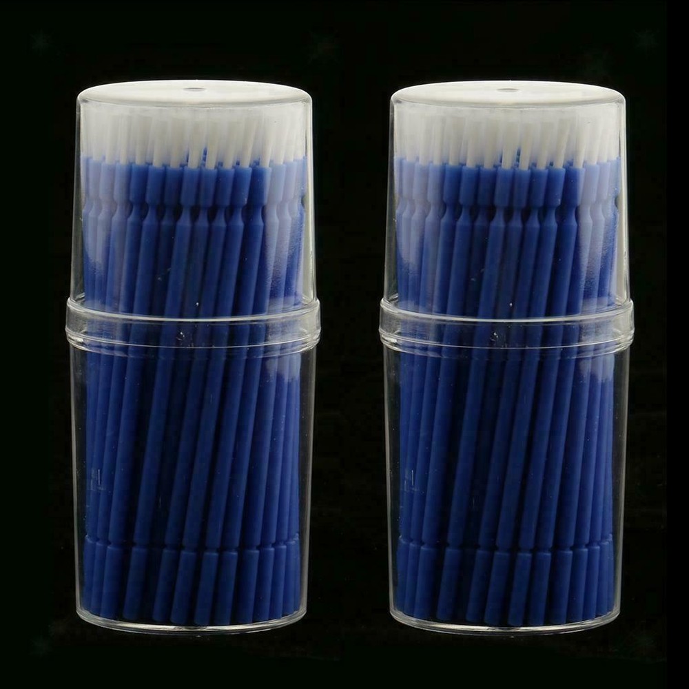 100x Dental Disposable Blue Micro Applicators Long Tipped Bendable Micro Brushes