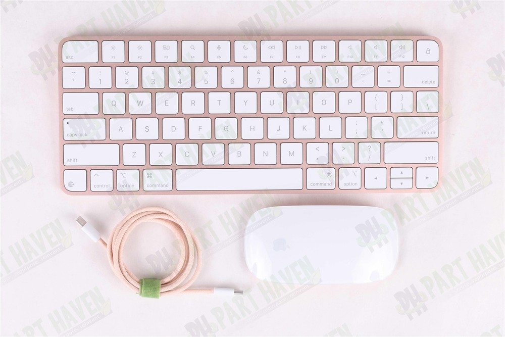 Apple Desk Set in Pink || Magic Keyboard || USB-C || Magic Mouse & Braided Cable