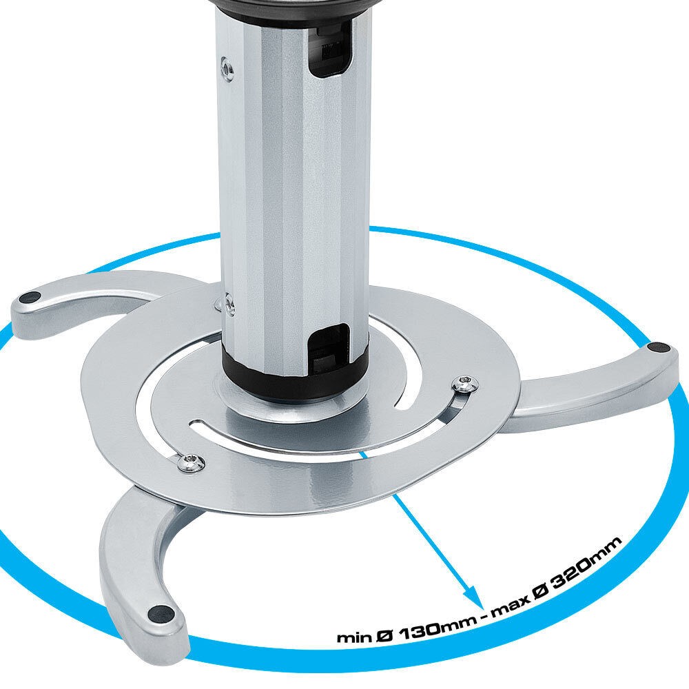 Adjustable Ceiling Projector Mount, 360 Degree Swivel Rotatable Bracket - Silver