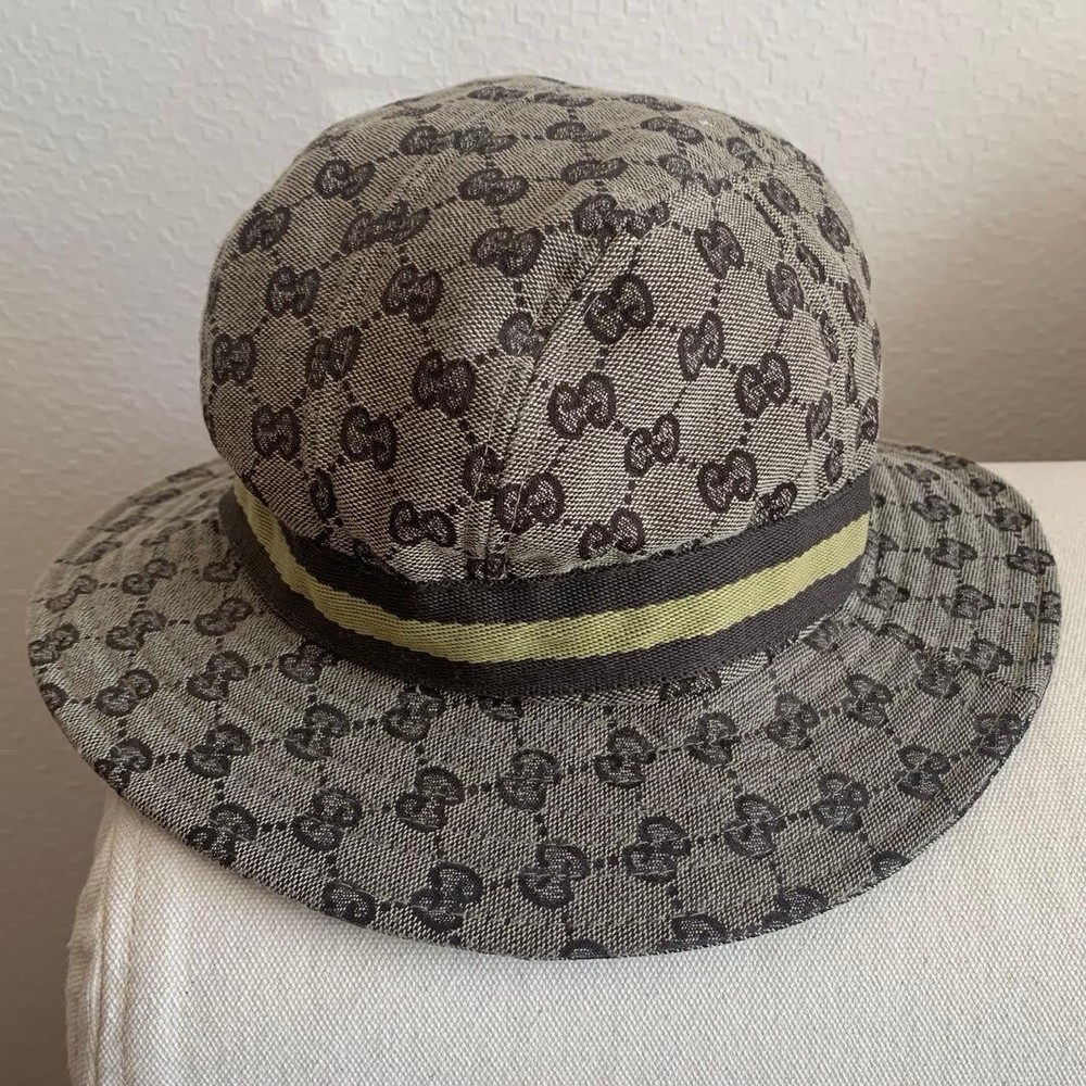 Gucci Bucket Hat Gg Pattern Brown Women'S