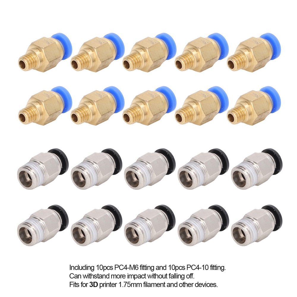 20Pcs 3D Printer Pneumatic Fitting PC4-M6 PC4-10 Spares For Ender 3