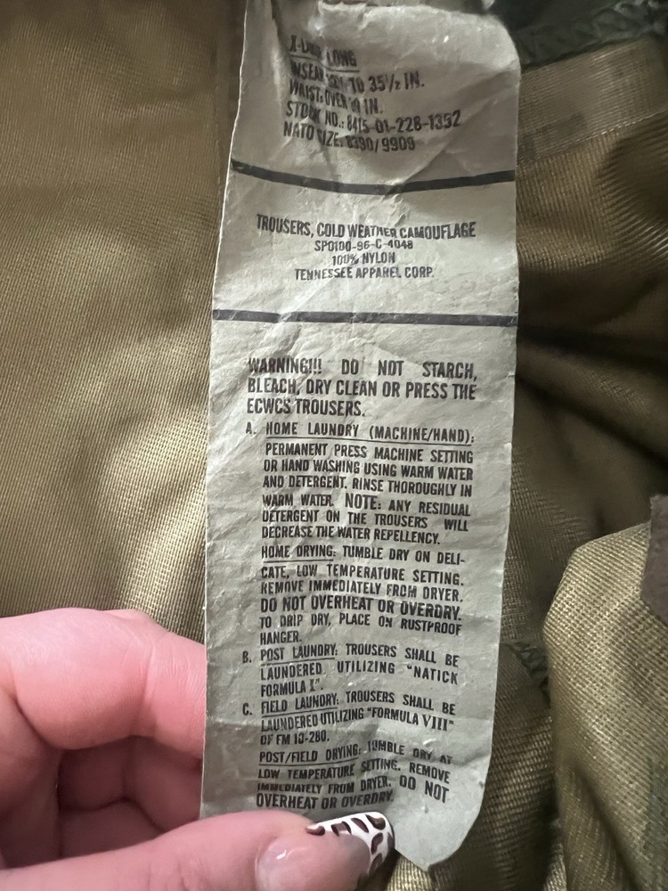 Army Pants Men’s Size X-Large