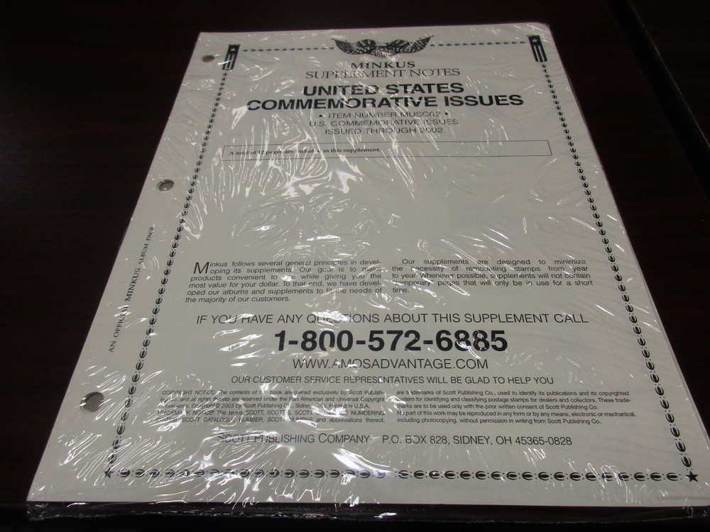 "MINKUS" SUPPLEMENT U.S. COMMEMORATIVES ISSUES  MUSC02   W/FREE SHIPPING!!!