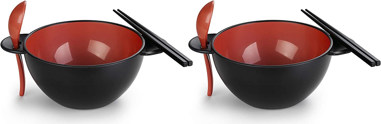 Ozeri Earth Ramen Bowl 6-Piece Set [COLORS], Made from Plant & Natural Materials