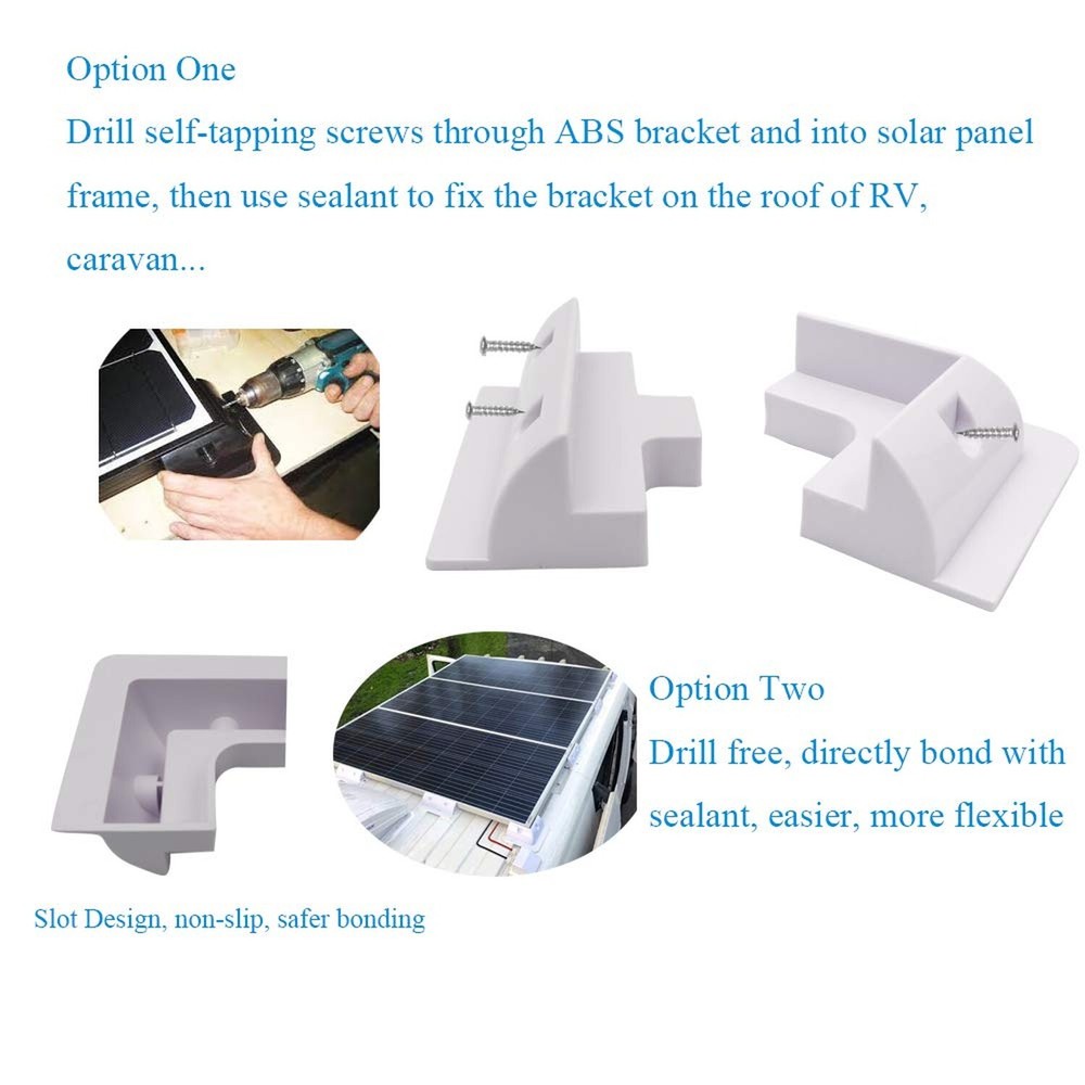 CMYYANGLIN Solar Panel Mounting Brackets ABS Corner Bracket Kit 7PCS, Drill-F...