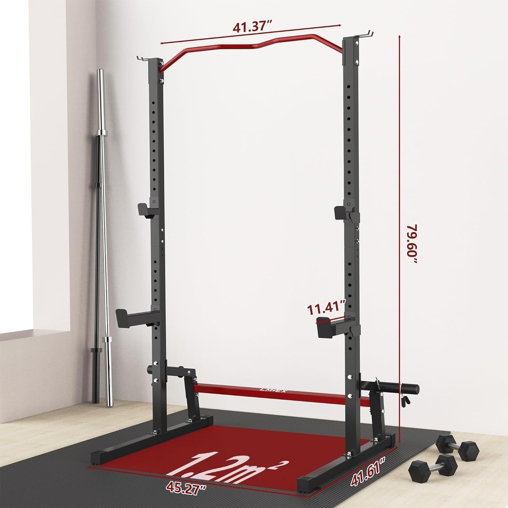 Adjustable Squat Rack Barbell Rack Squat Stand Bench Press Pull Up Home Gym