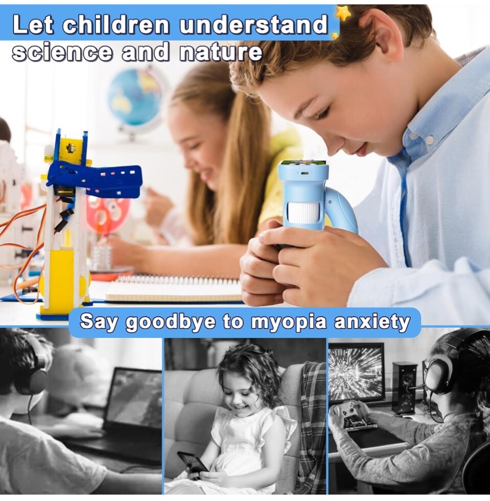 Kids Microscope - Mini Handheld Microscope for Kids, Portable Pocket Digital...