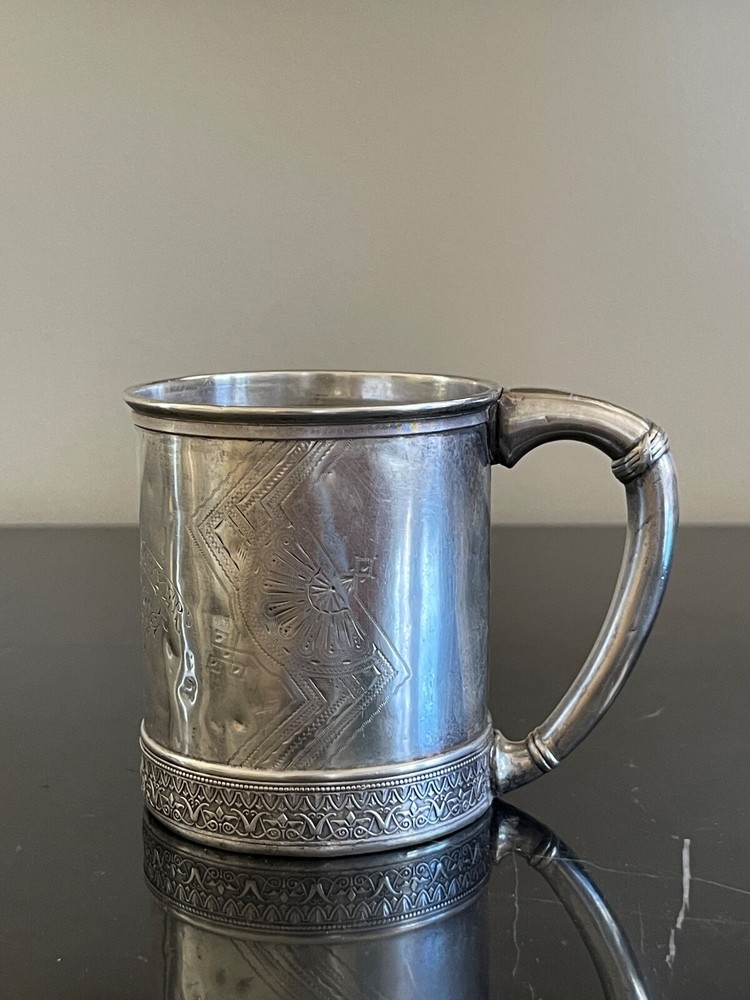 Antique Gorham Sterling Silver Engraved Cup Mug 135 Grams