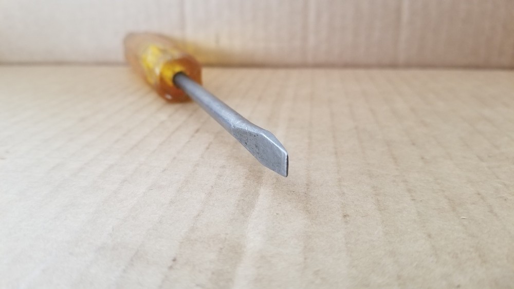 Vintage Yellow Handle Flat/Slotted Screwdriver VGC