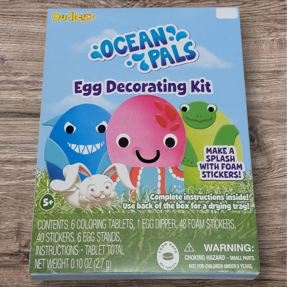 Ocean Pals Easter Egg Decorating Kit Coloring Tablets Stickers Egg Dipper Kids