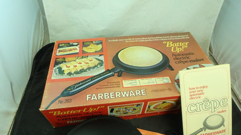 Vintage Farberware Batter Up! Automatic Electric Crepe Maker #263