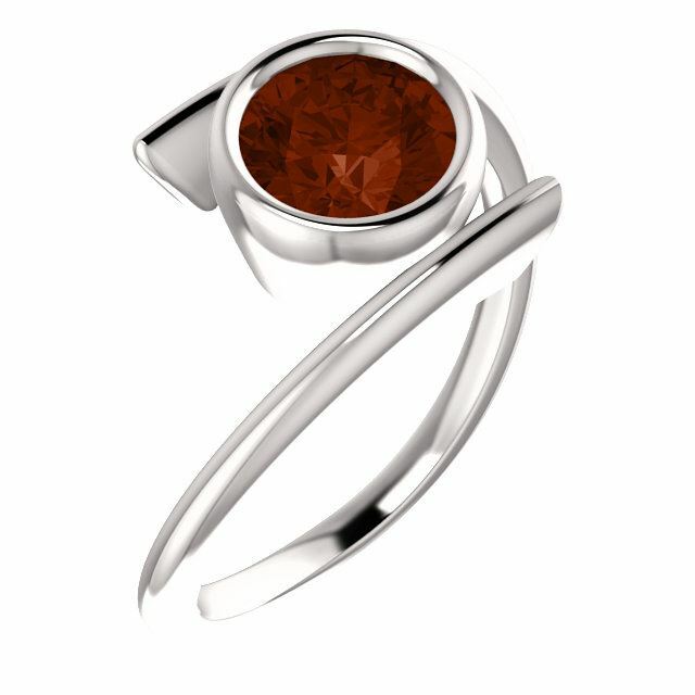 Sterling Silver Round Cut Solitaire Ring Setting - Modern Bypass Style Ring Moun