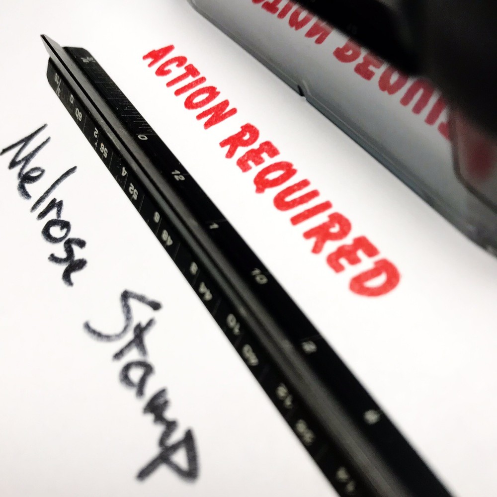 Action Required Rubber Stamp Red Ink Self Inking Ideal 4913