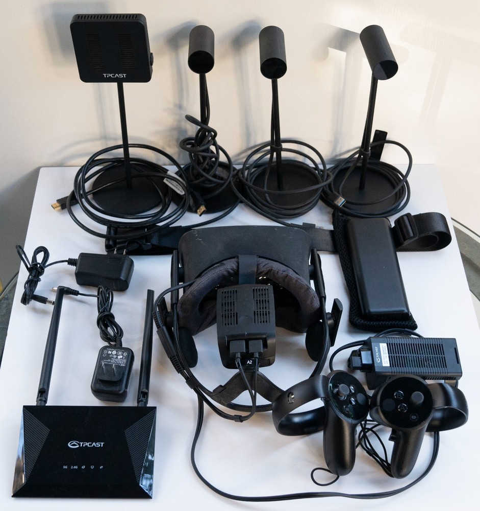 Oculus Rift CV1 VR Oculus Touch Headset + TPCast Wireless Adapter + 3 Sensors