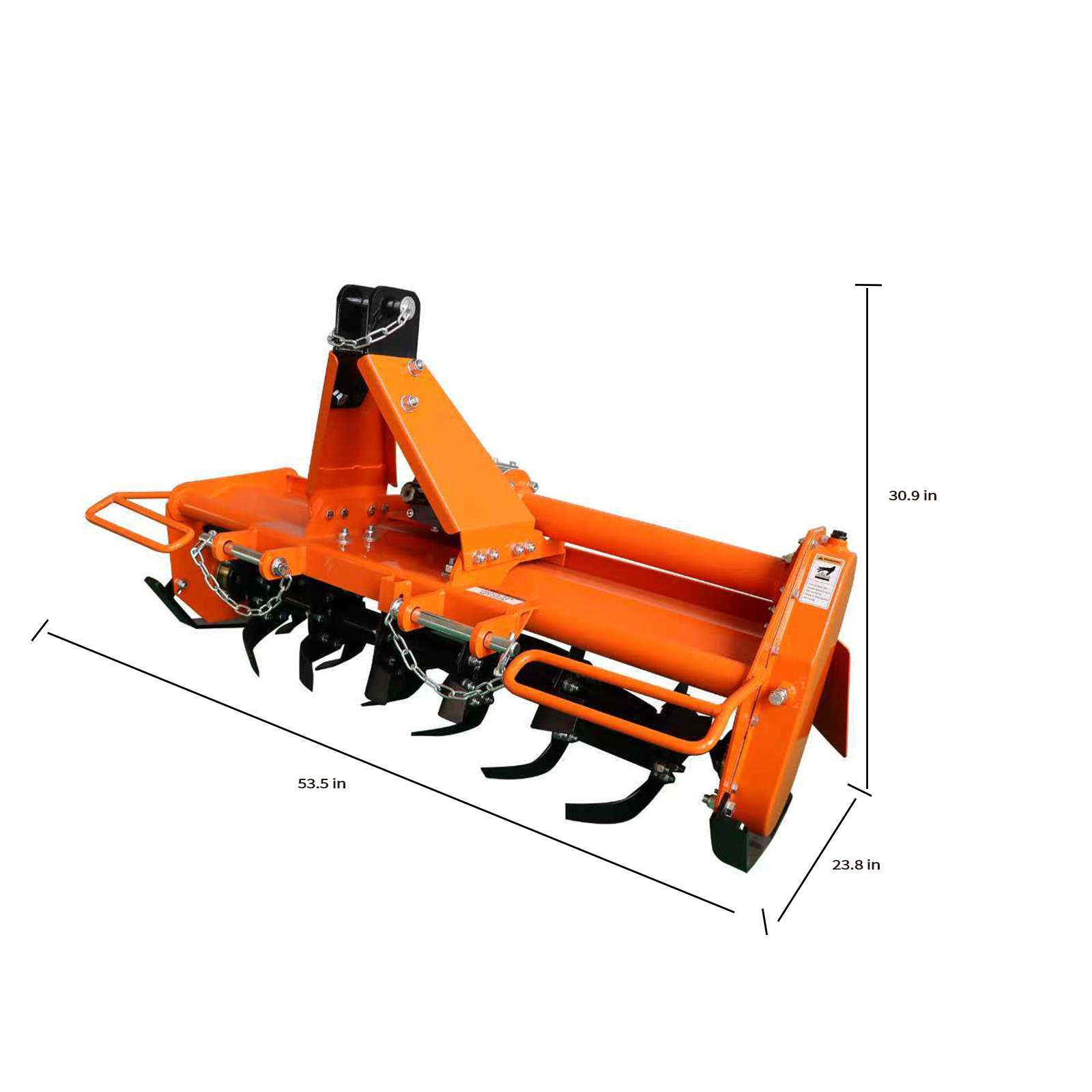 3 Point 45" Rotary Tiller Attachment Fits Cat 1 Tractor PTO Driven Work 5" Deep