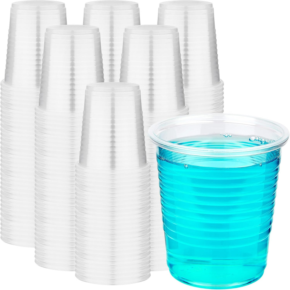 100 Pack 3 oz Plastic Cups, Clear Disposable Plastic Cups Bulk, Cold Drinking Pa