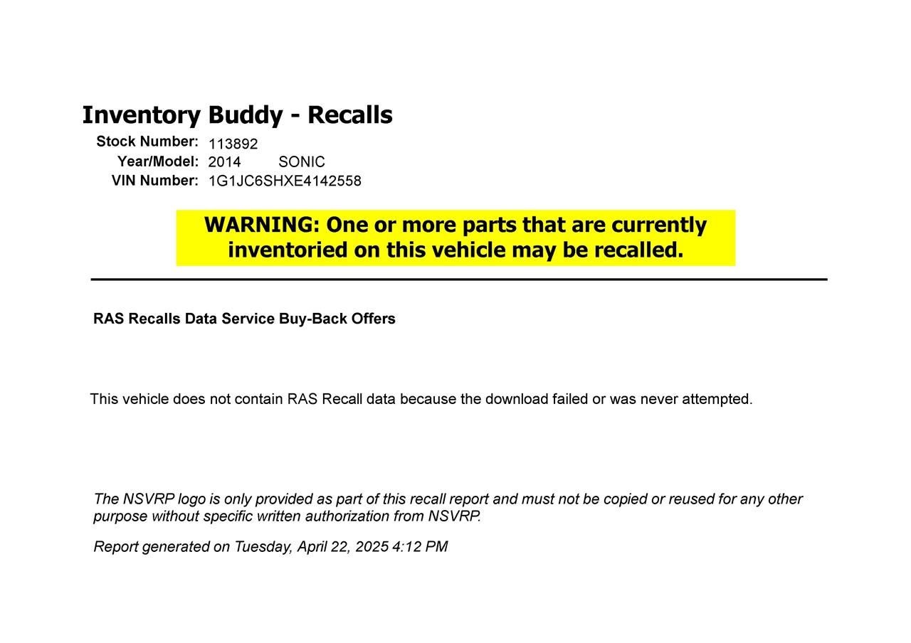 2013-2014 CHEVROLET SONIC Body Control Module BCM 13589097