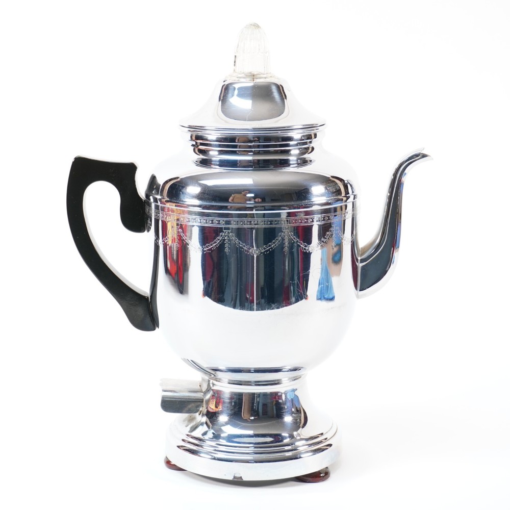 Vintage Classic Chrome Farberware coffee maker model 208