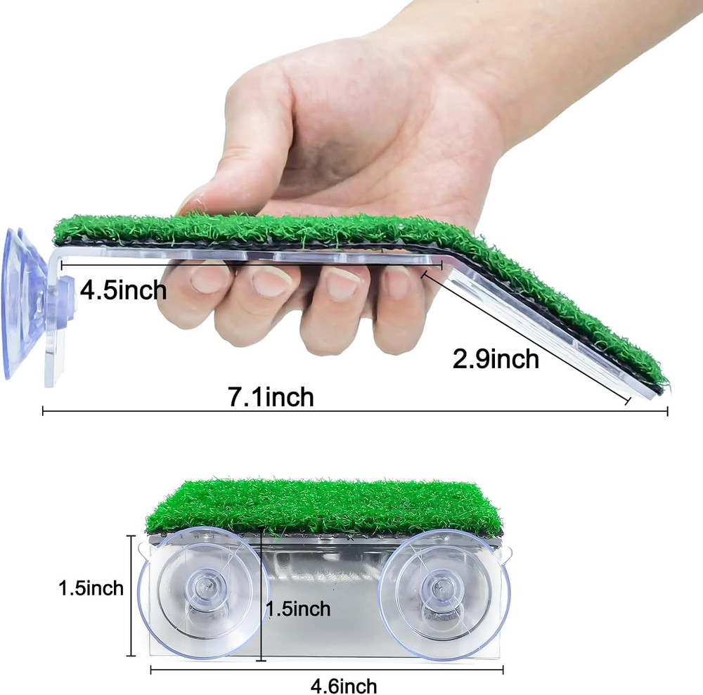 Keedolla Turtle Resting Basking Platform Simulation Grass Turtle Ramp, Lawn Tort