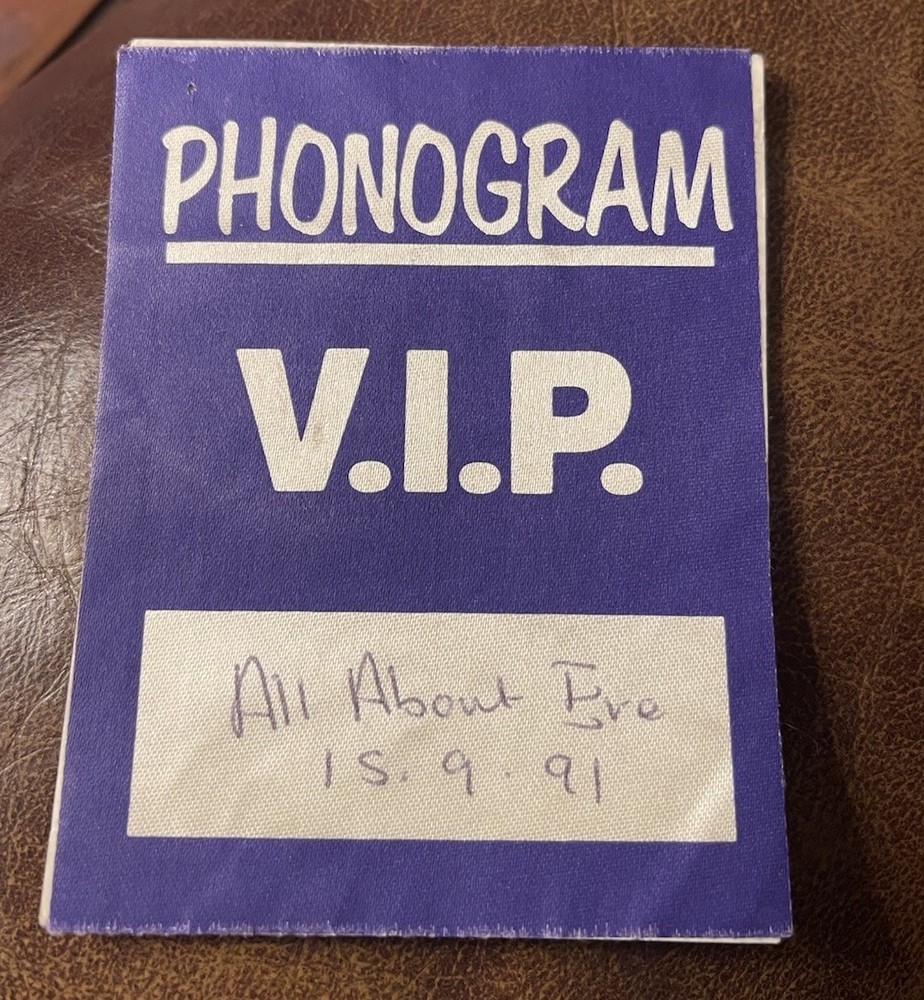ALL ABOUT EVE RARE CONCERT BACKSTAGE PASS TICKET STUB LONDON, ENGLAND 09/15/1991