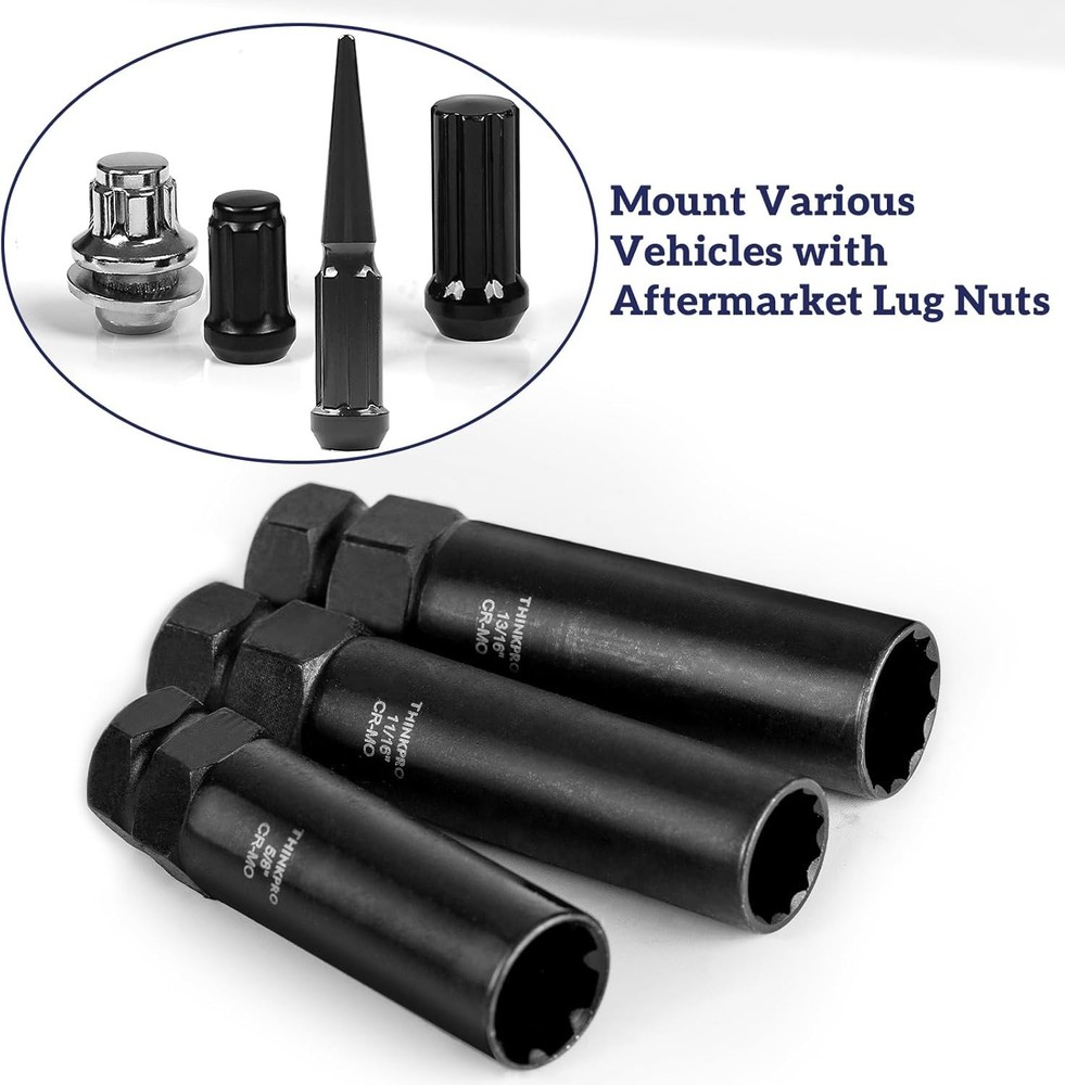 Universal 8-Piece Spline & Hex Lug Nut Removal Master Set
