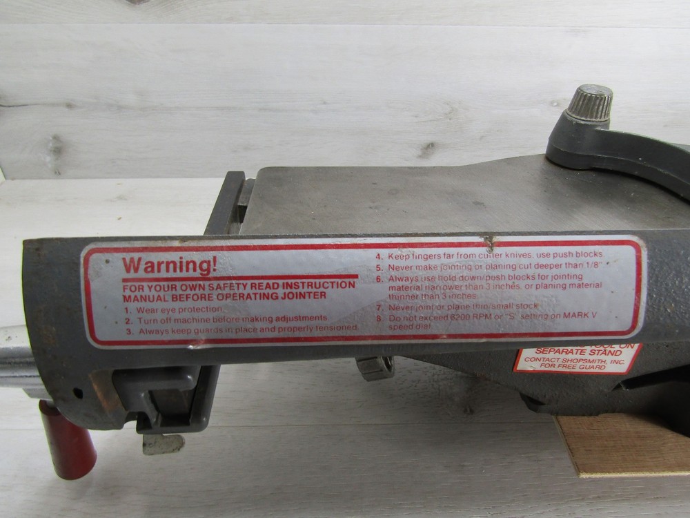 Shopsmith Mark V 4” Jointer Shop Smith Vintage