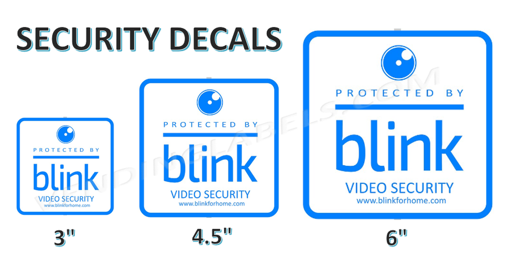 BLINK Home Security Decal Sticker Camera Door Window Decal