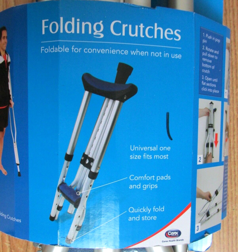 CAREX FOLDING UNIVERSAL CRUTCHES 4' 11" - 6' 4"