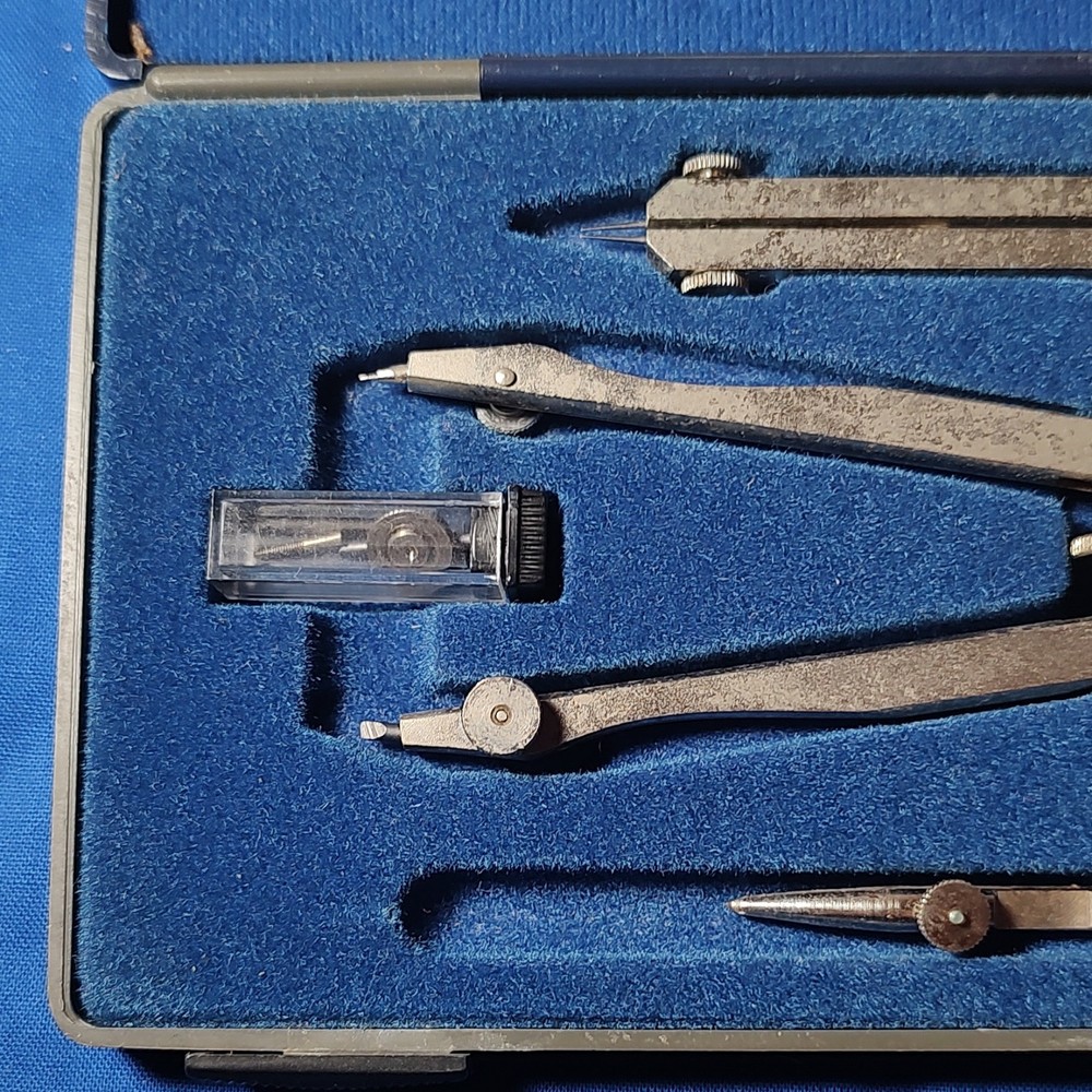 ALVIN 525B Precision Drawing Instruments Set Made in Germany Drafting Compass