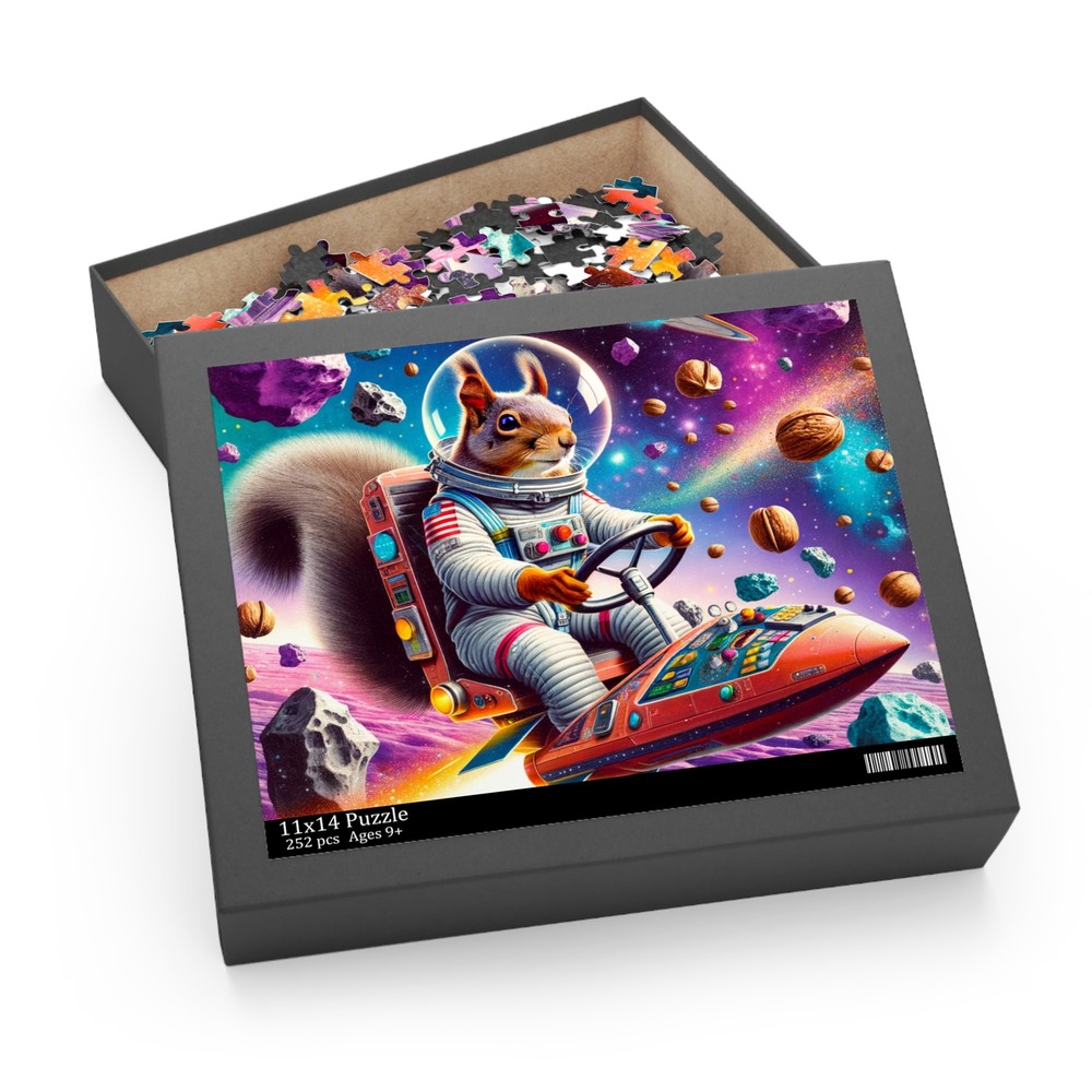 Puzzle (120, 252, 500-Piece) Astronaut Squirrel Space Adventure Artwork
