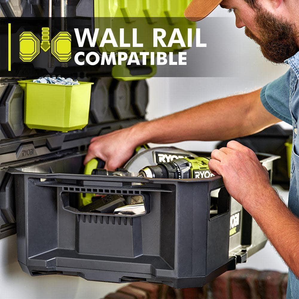 RYOBI STM104 LINK Tool Crate – Stackable, 50 lb Capacity, Impact-Resistant
