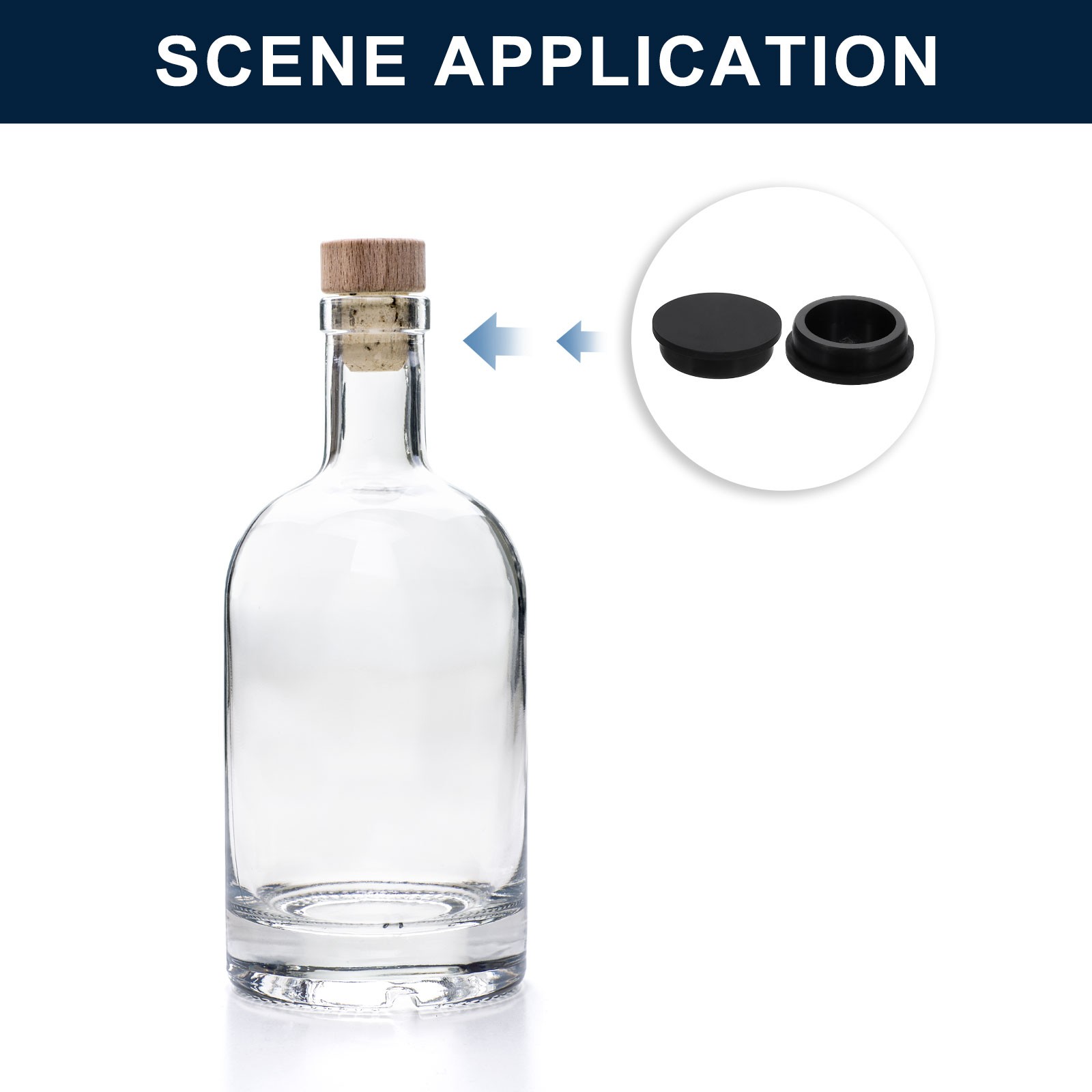 2 Set Black Plug Holes Rubber Button Plug for 52mm 2.05" Hole