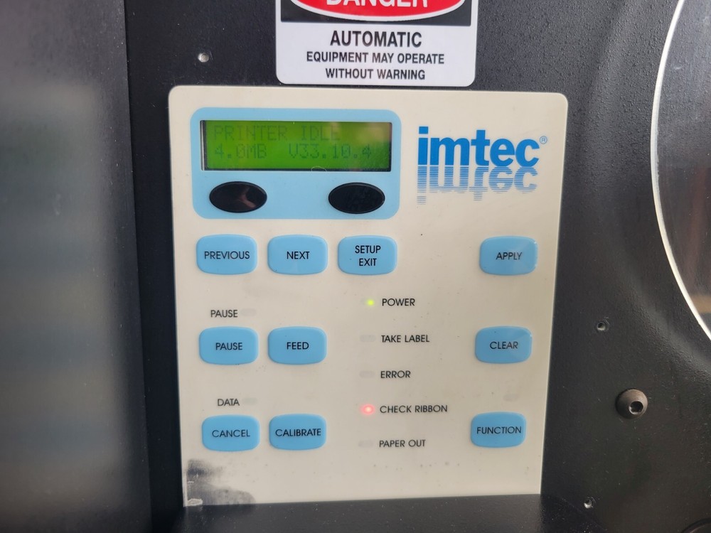 Imtec Applypro Industrial Label Thermal Printer Applicator