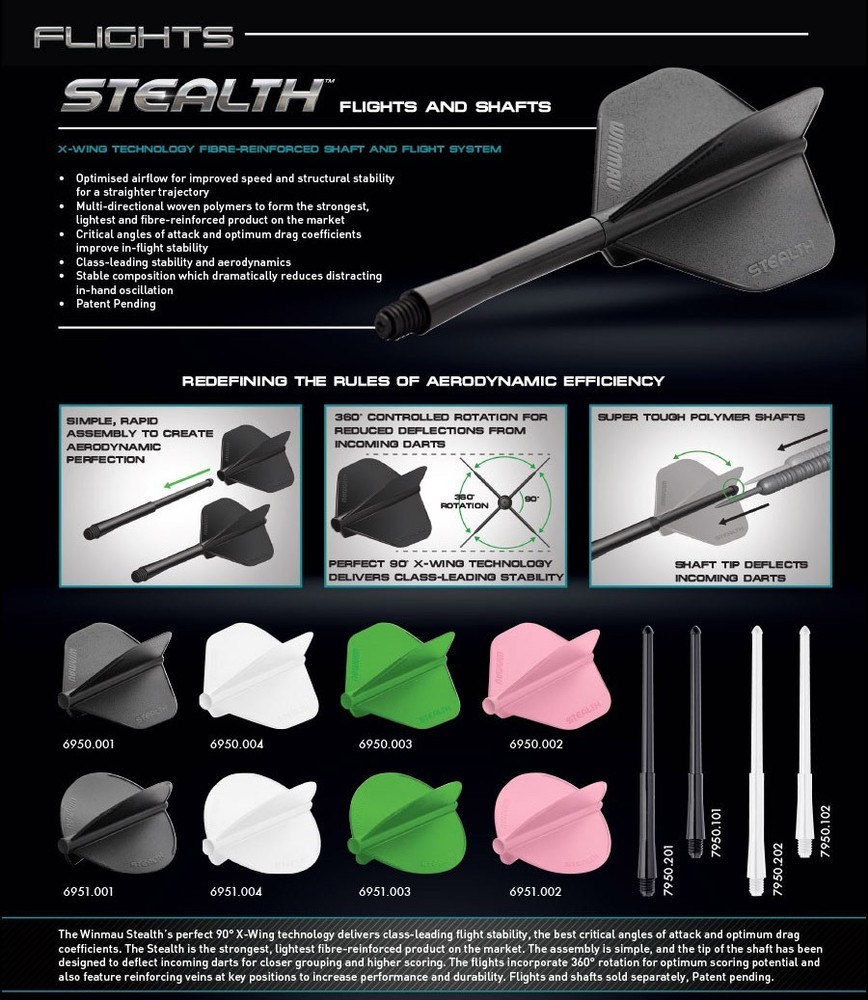 WINMAU STEALTH PEAR SHAPE FLIGHTS YELLOW