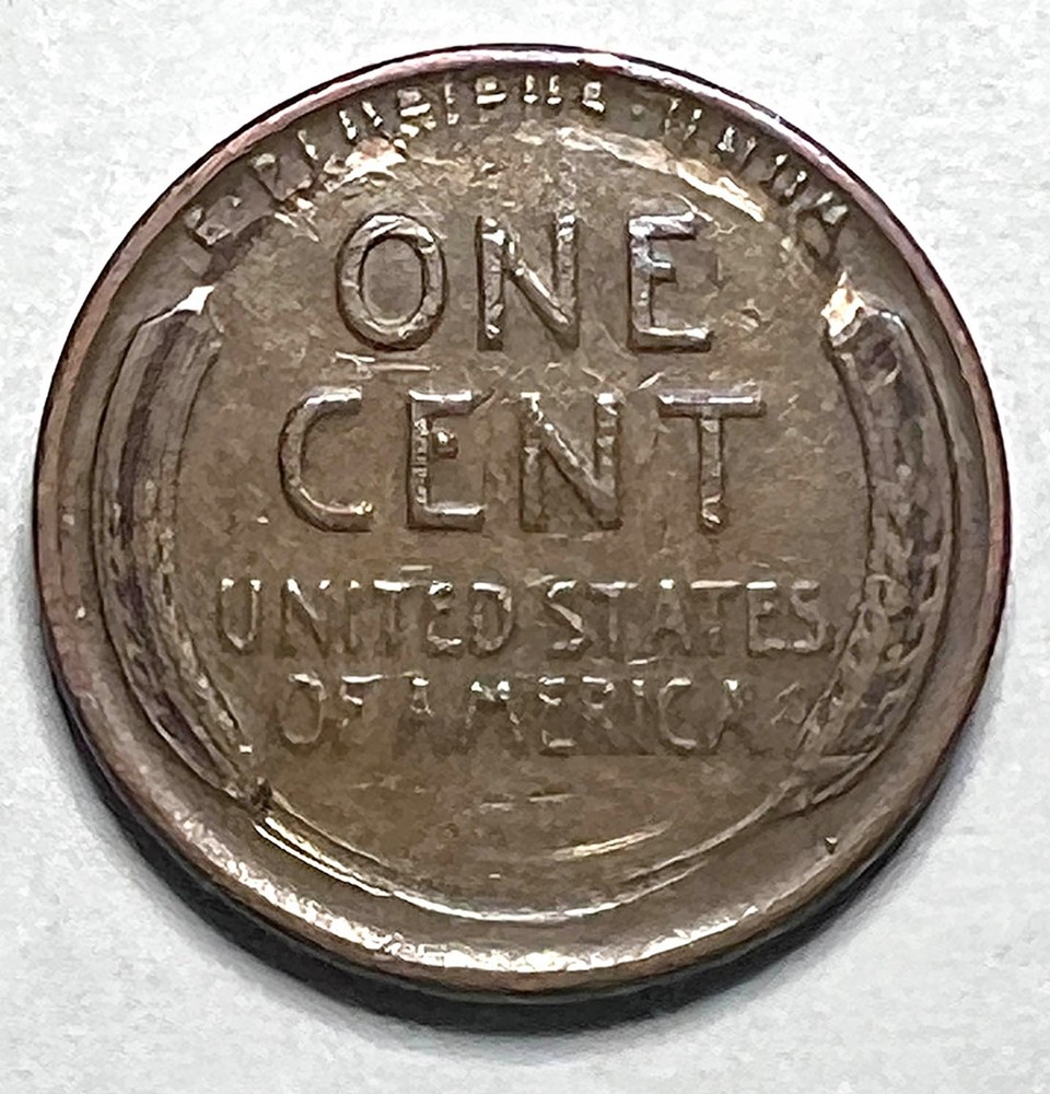 1944 D Wheat Penny, L on rim obverse ERRORS
