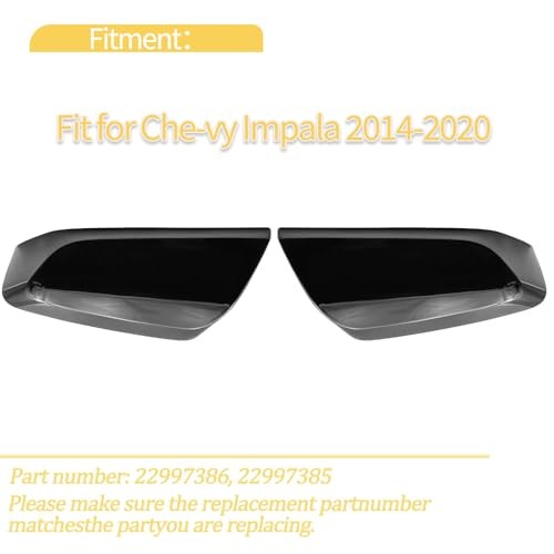 1 Pair Mirror Covers Compatible with Che-vy Impala 2014-2020 Replace 22997386