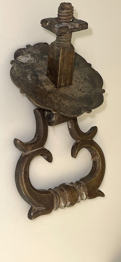 VTG HAND CRAFTED SOLID BRASS ROCOCO STYLE DOOR KNOCKER 3.25