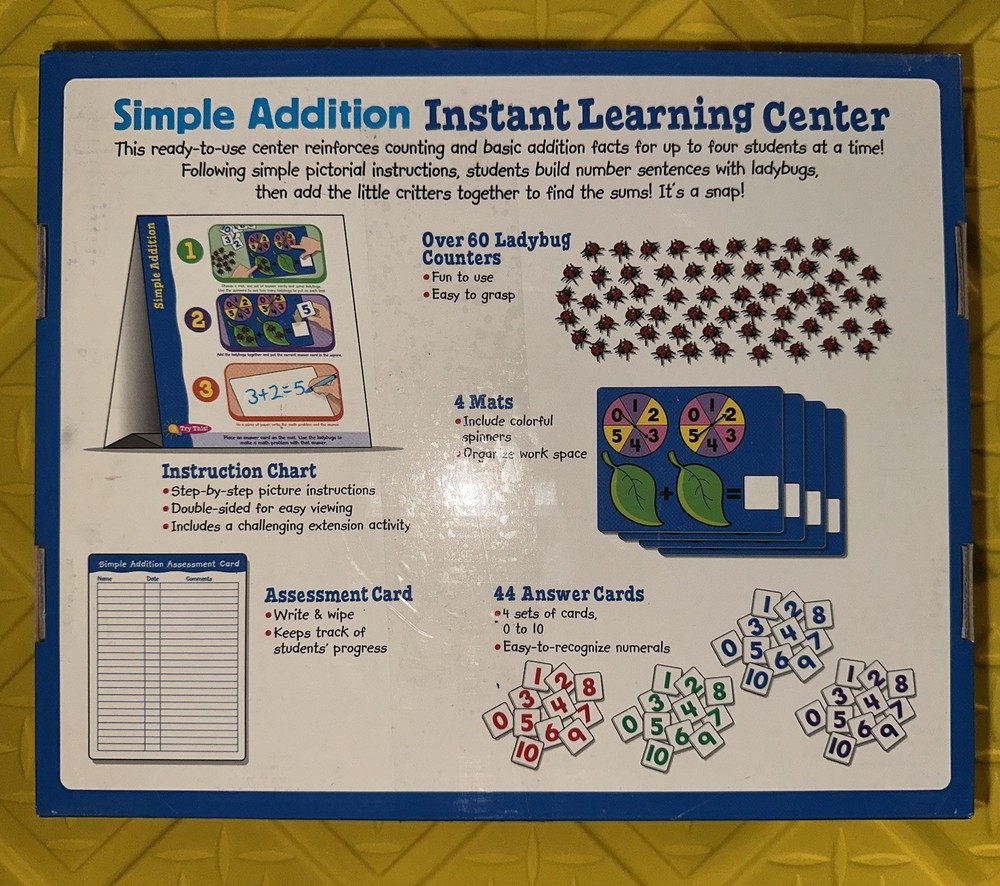 Lakeshore Simple Addition Instant Larning Center Educational COMPLETE