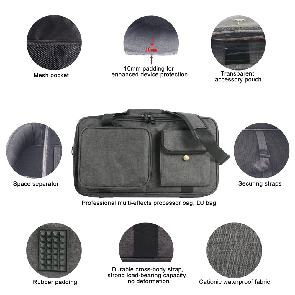 Multi-Effects Pedal Bag DJ Controller Case Waterproof Fabric 10mm Pearl HMUL