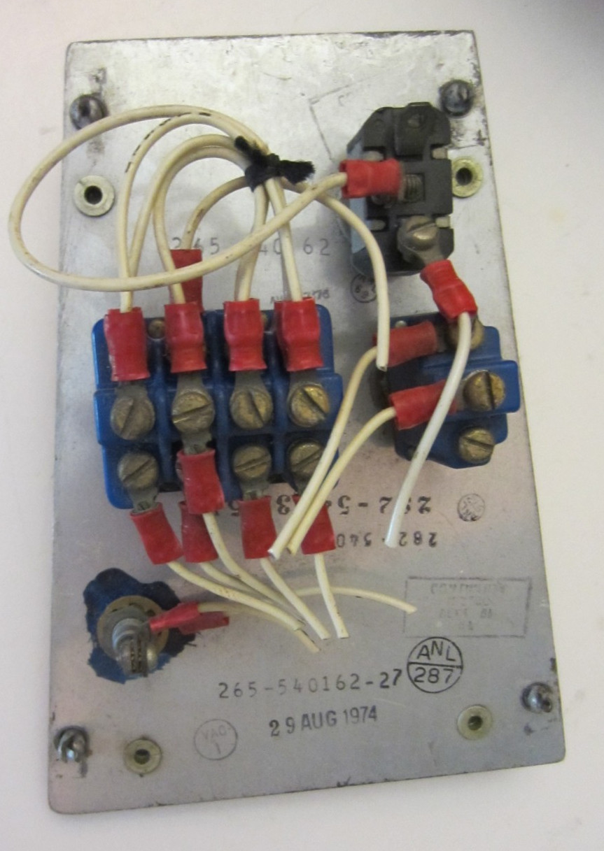 VINTAGE AIRCRAFT PANEL WITH SWITCHES AND BUTTONS AS PICTURED