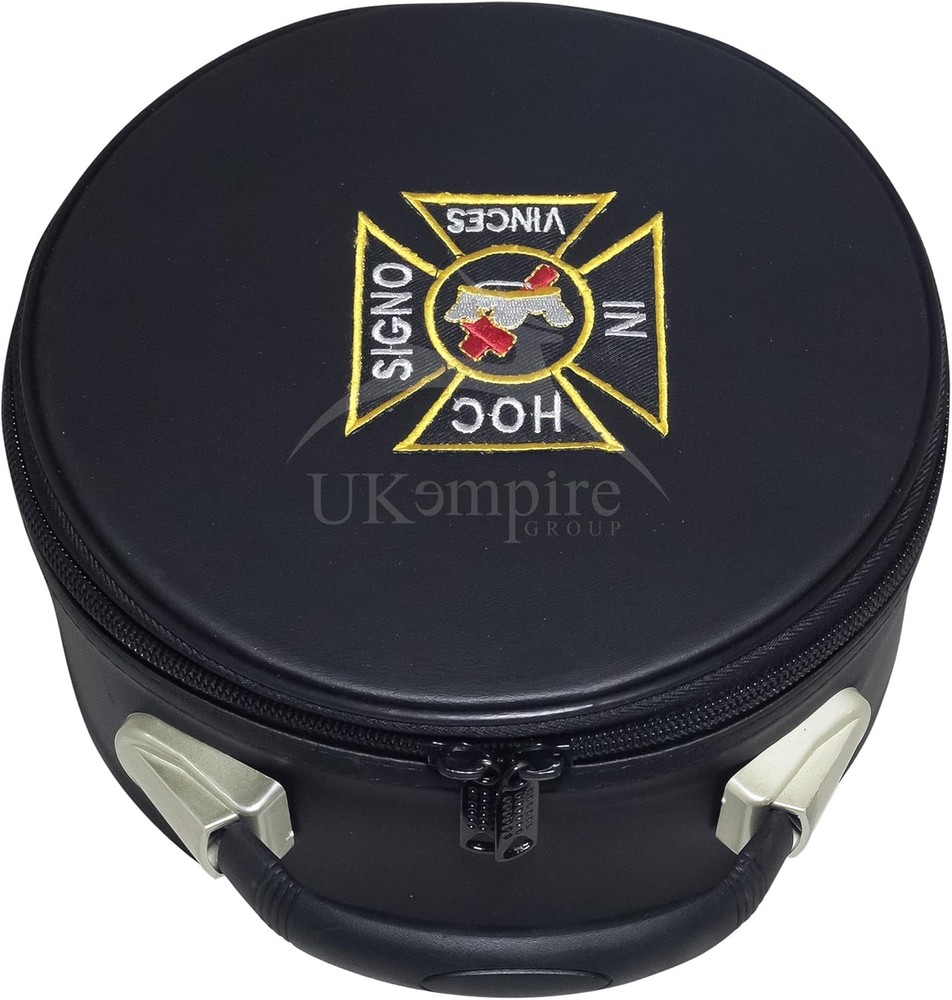 Masonic Knights Templar Commandery Crown Cap Case Black Cross Emblem, Freemason