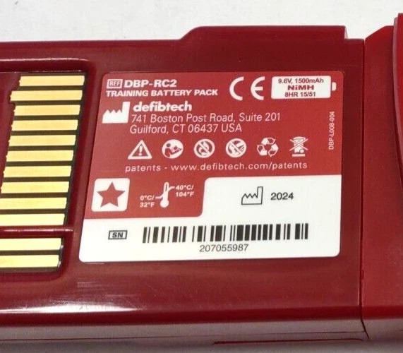 Defibtech DBP-RC2 Training Battery Pack For DCF-350T, DCF-302T, DCF-303T