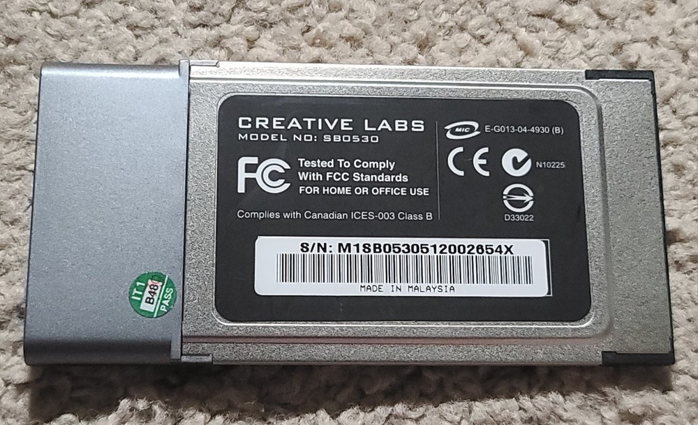 Creative Sound Blaster Audigy 2 ZS Notebook - READ DESCRIPTION!