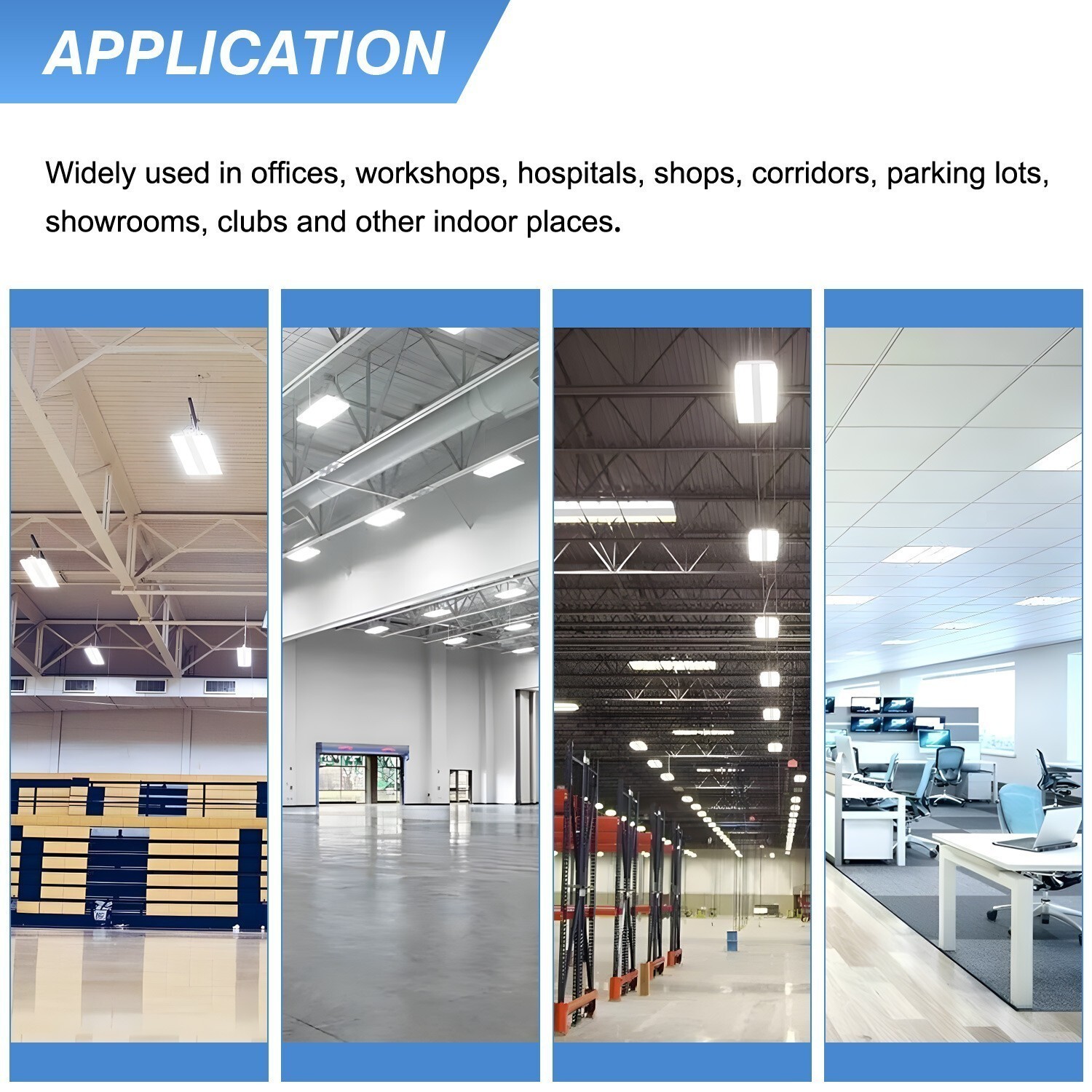 2 Pack 1.6FT 240W LED Linear High Bay light Commercial Warehouse Lights 100-277V